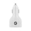 Cargador de Coche GETTTECH 3 Puertos USB - Carga Rápida, Compacto, Blanco