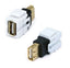 Jack USB BROBOTIX 65616 Hembra/Hembra - Conexión Dual Blanco