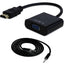 Convertidor HDMI a VGA BROBOTIX 110964N - Con Audio 3.5mm, Negro
