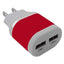 Cargador de Pared Brobotix 2 Puertos USB 161264R - 5V Rojo