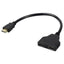 Splitter HDMI BROBOTIX 170422 - Negro, 30 cm, Distribuidor de Video