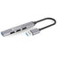 Hub USB 3.0 BROBOTIX 406108 - 4 Puertos Tipo A, Plata