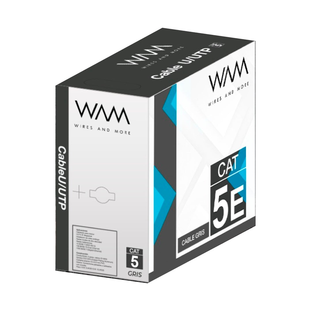 Bobina UTP CAT5e WAM CAT5E-GRIS - 305 Metros, Interior, 24 AWG Imagen principal del producto