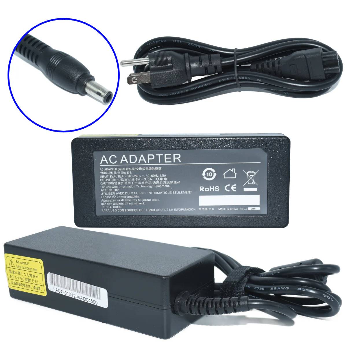 Adaptador Genérico para Laptop 40W 19V 2.15A - Conector 5.5x1.7mm