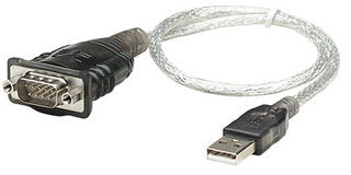 Convertidor USB a Serial MANHATTAN 205153 - RS-232, 0.45m, Transparente