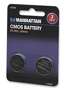 Batería Manhattan CR2032 3V CMOS - Pack 2 piezas para dispositivos electrónicos