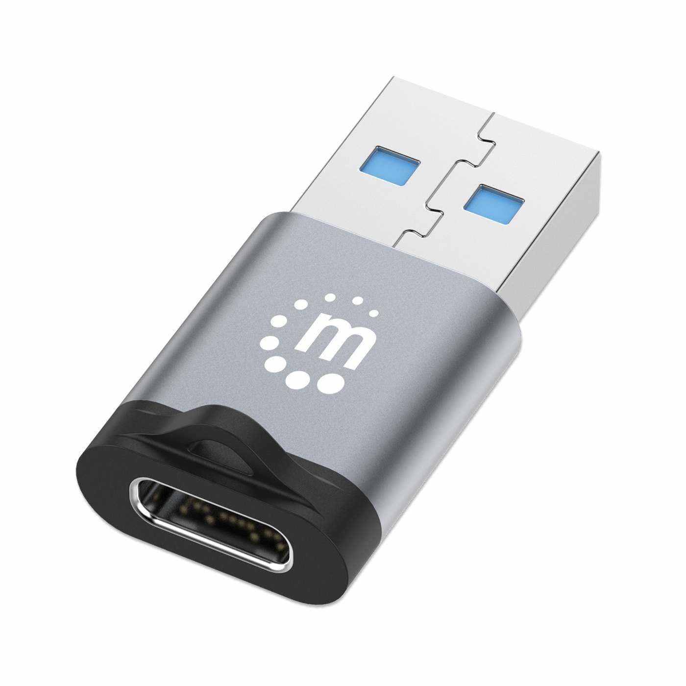 Adaptador USB-C Manhattan 356305 - 5Gbps, 3A, Aluminio Gris Espacial