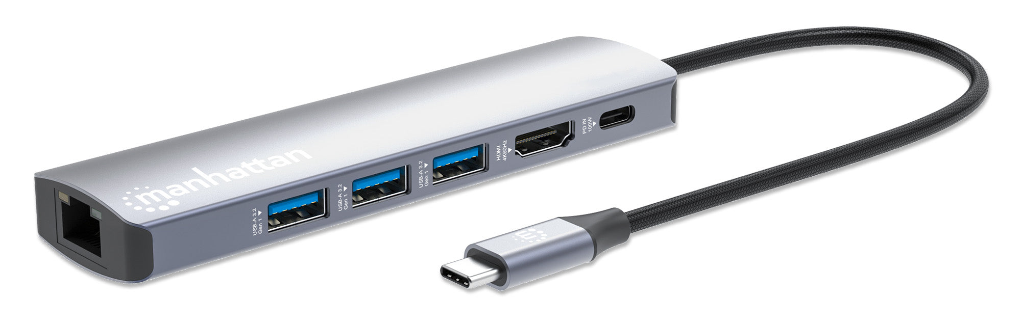 Docking USB-C Manhattan 153959 6 en 1 - Hub Multifunción Compacto