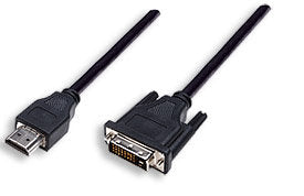 Cable HDMI a DVI-D 24+1 Manhattan 372503 - 1.8m, Dual Link, Negro