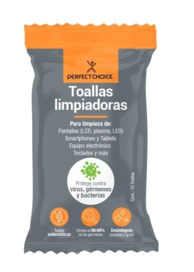 Toallas Limpiadoras PERFECT CHOICE PC-030324 - Paños Húmedos para Pantallas Imagen principal del producto