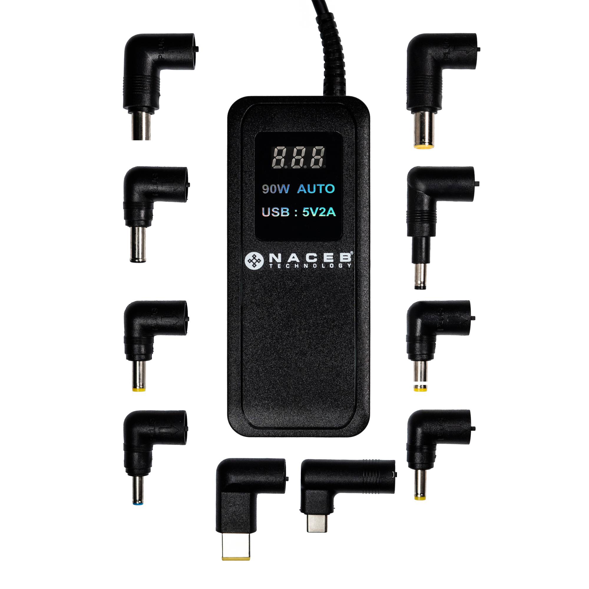 Adaptador de corriente Naceb Technology NA-013 - Universal, Negro