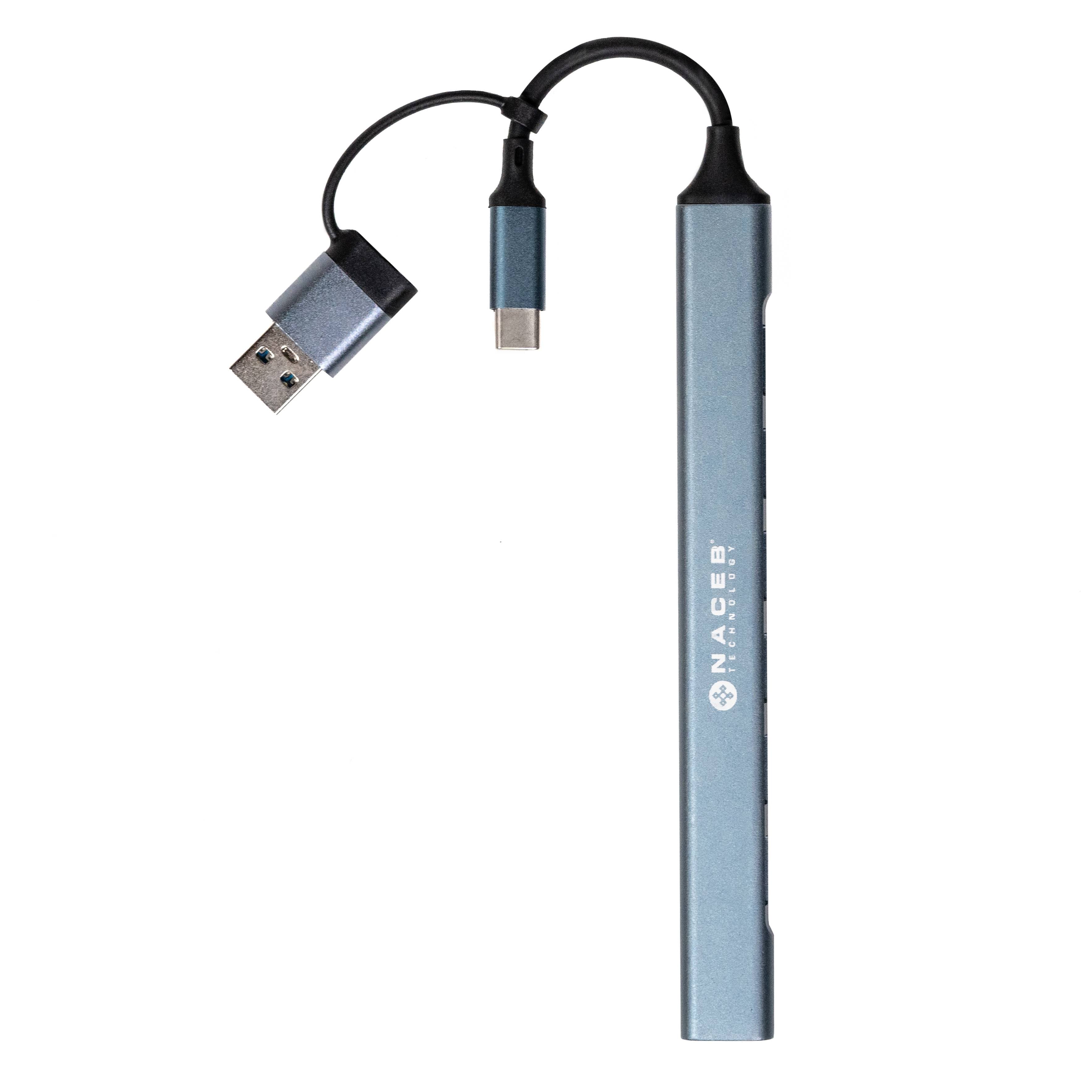 Hub USB-C/A Naceb NA-0125 7 Puertos - 1 USB 3.0 y 6 USB 2.0 Imagen principal del producto