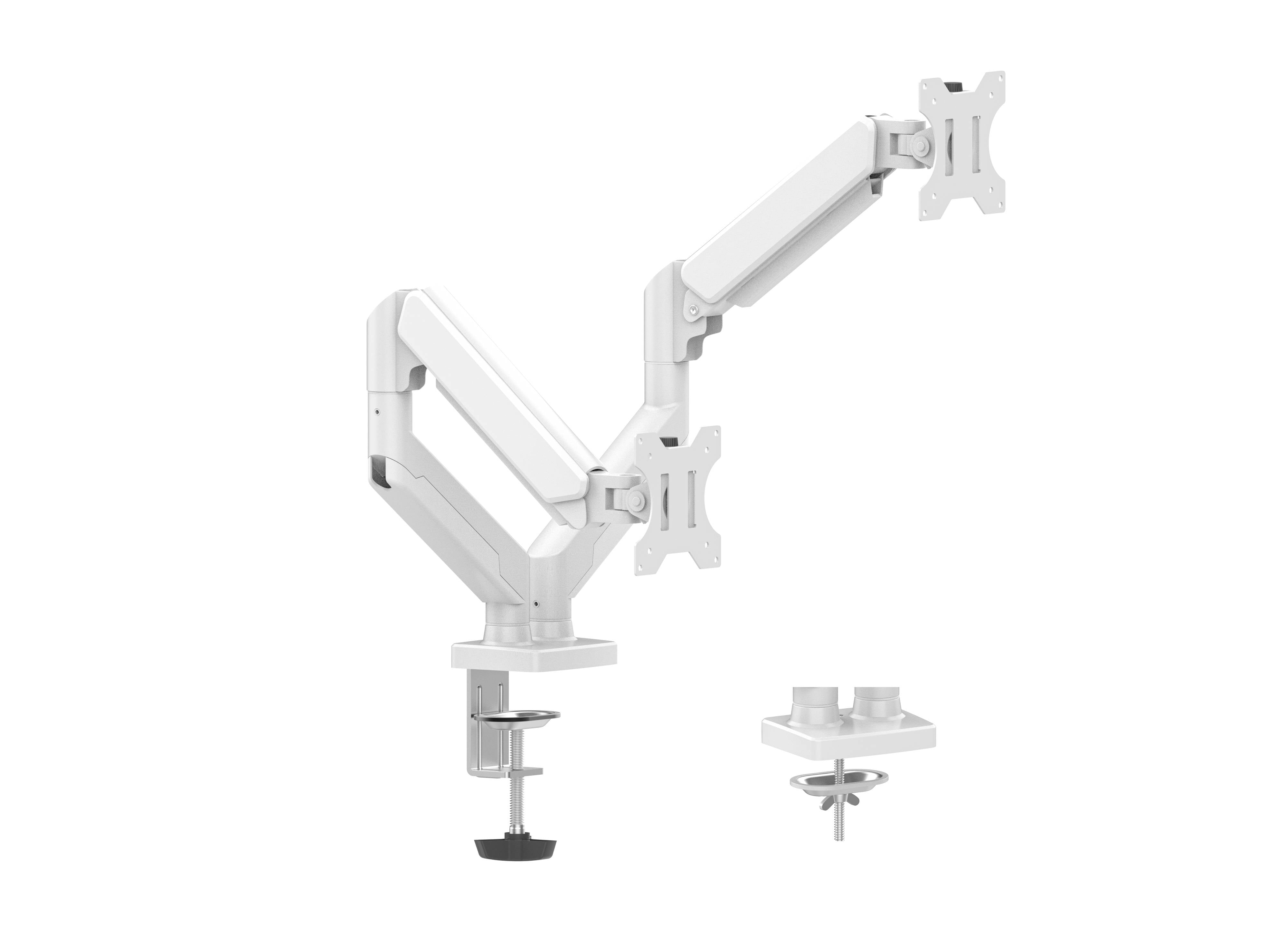 Brazo Articulador Naceb NA-0215 para Dos Monitores - Soporte Dual Blanco Imagen principal del producto