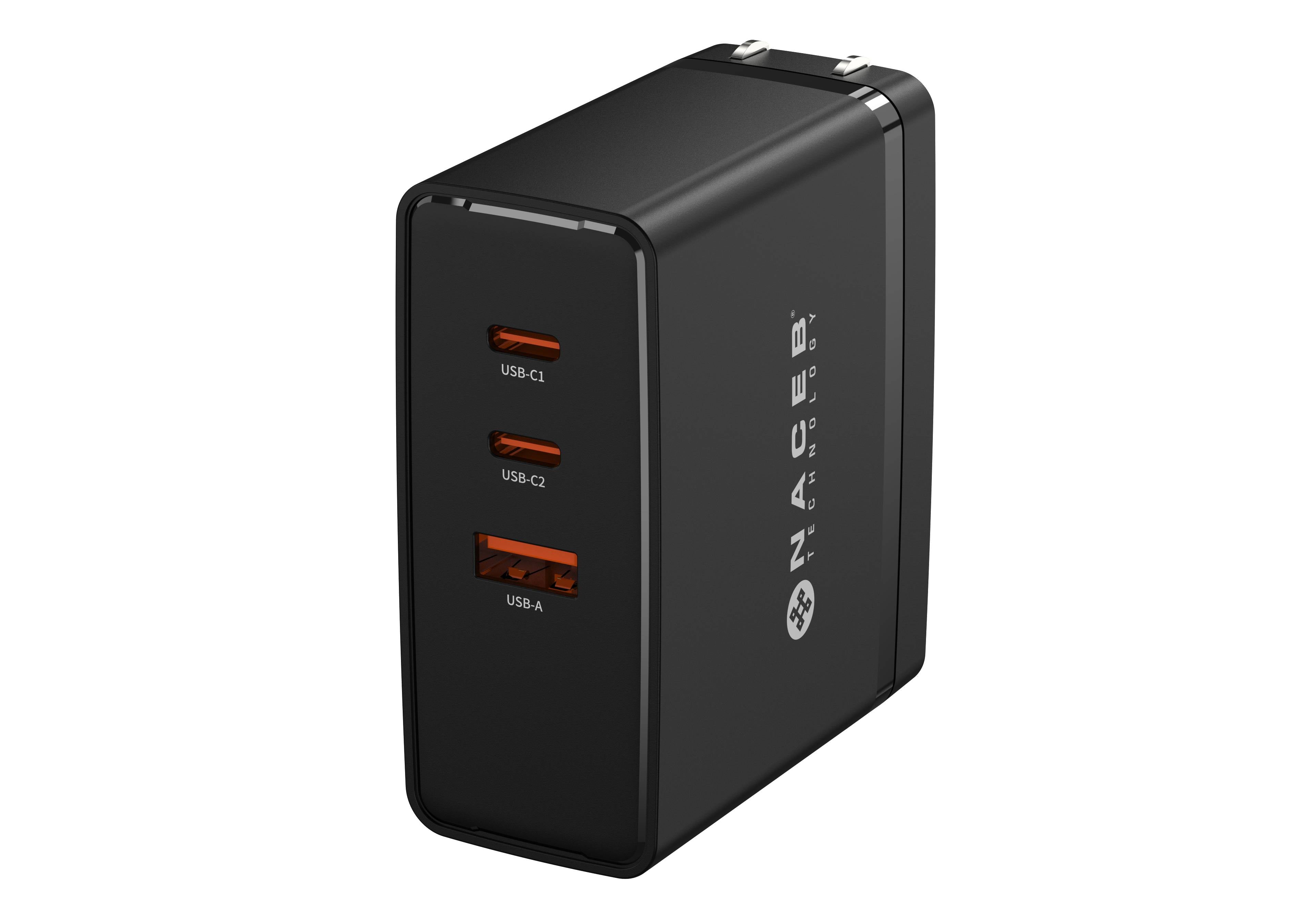 Cargador Naceb NA-0145 100W GaN - USB-A, Dual USB-C, Carga Rápida Imagen principal del producto