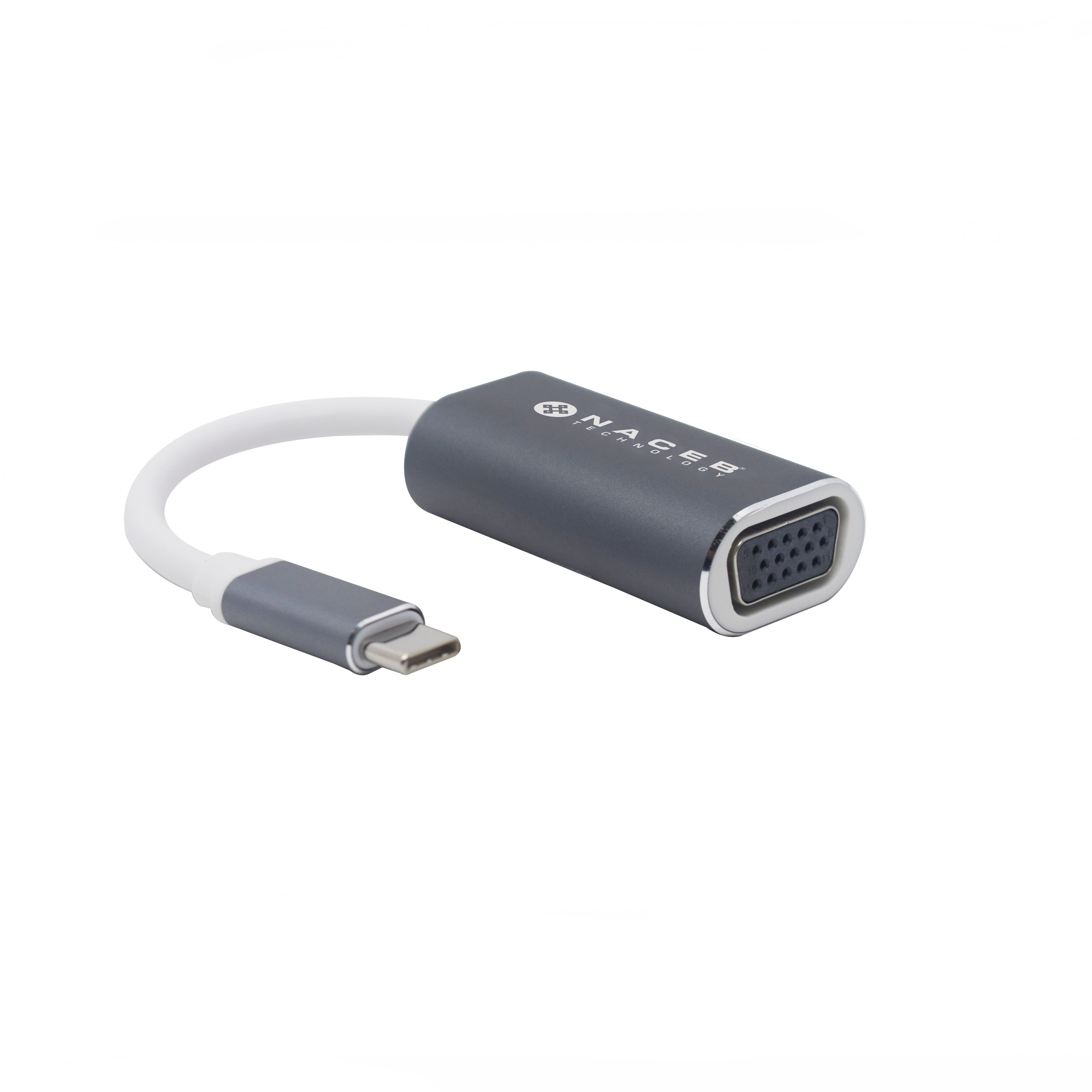 Adaptador Naceb NA-0110 USB Tipo C a VGA - Conectividad Profesional