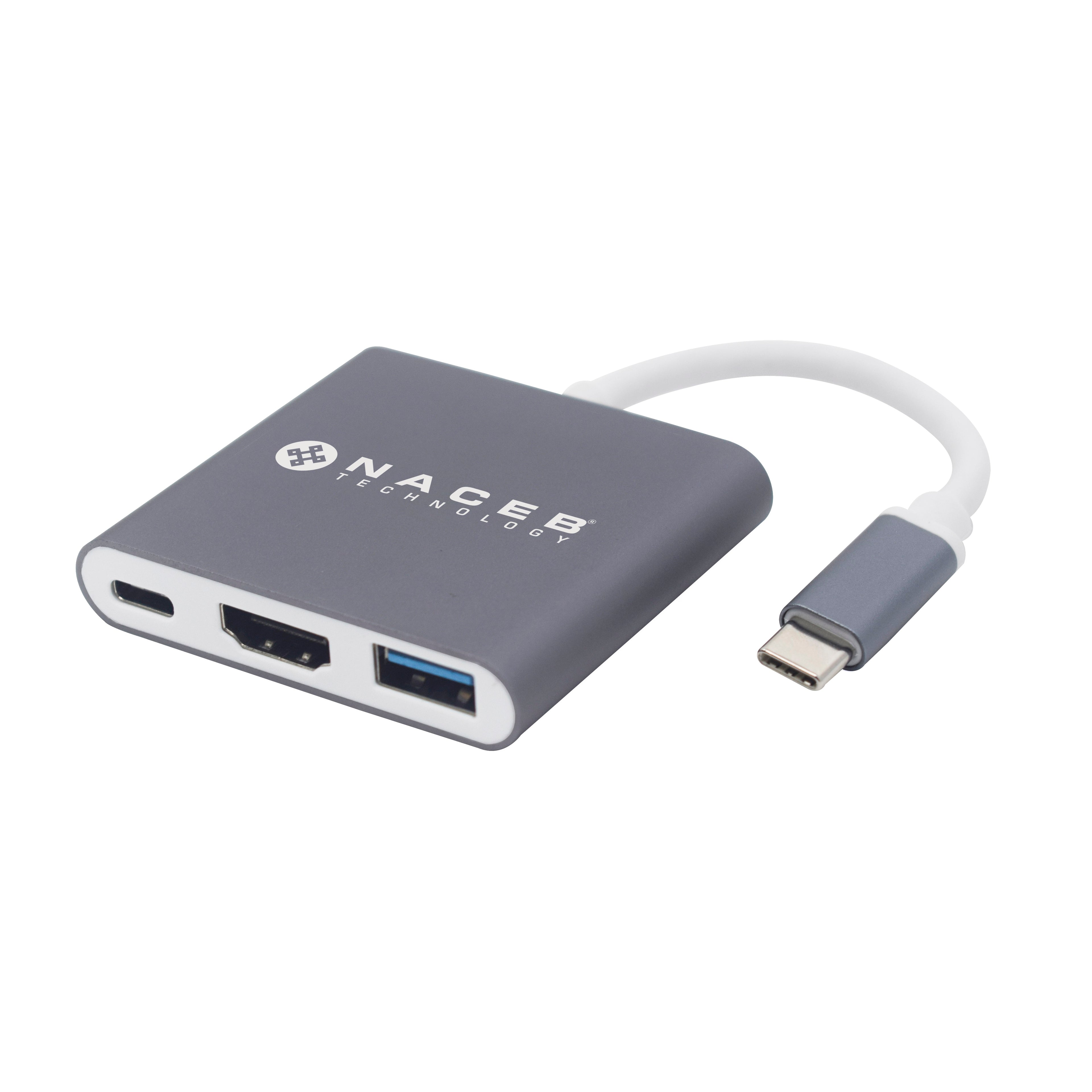 Adaptador USB-C Naceb Technology NA-0111 - HDMI, USB 3.0 y Carga PD