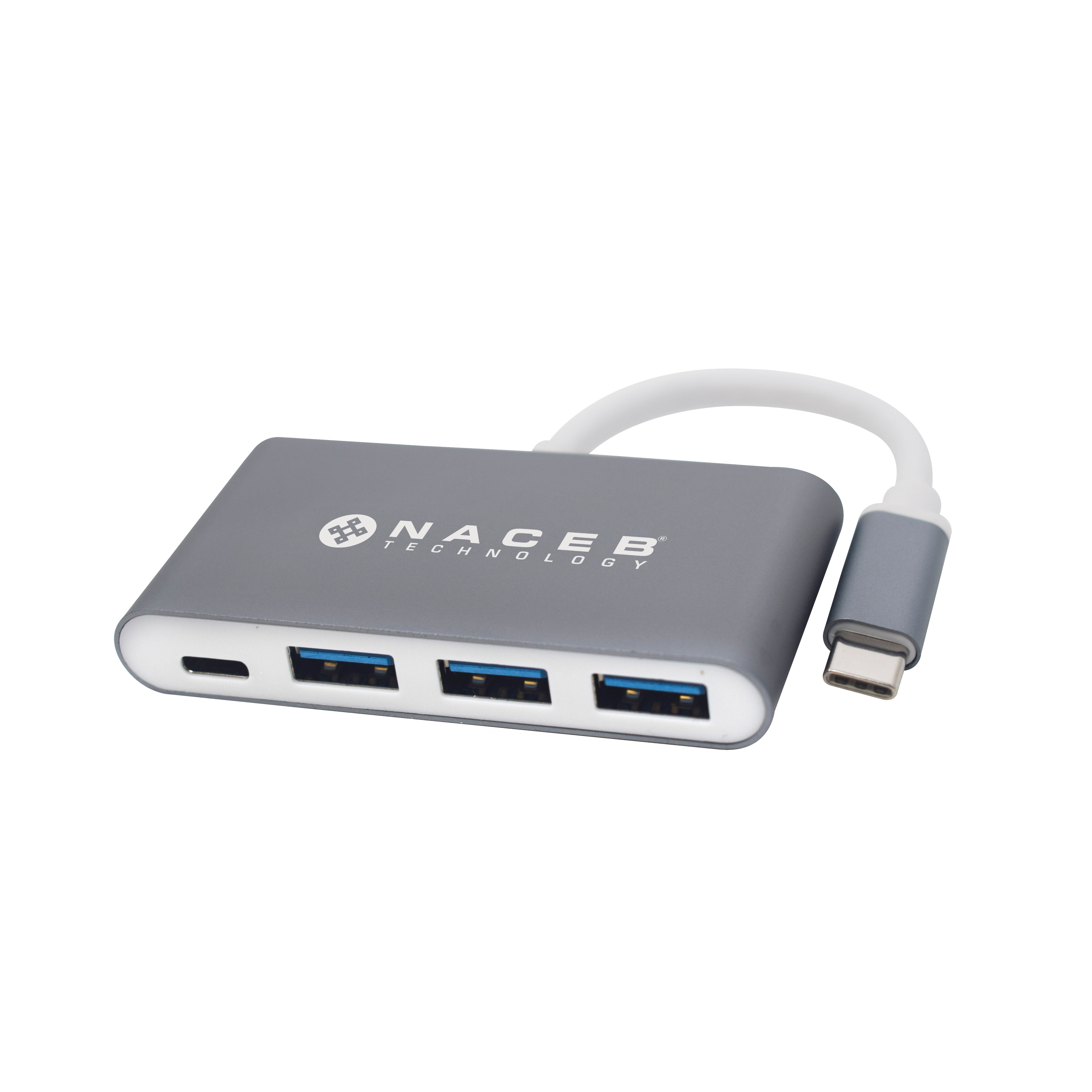 Hub Adaptador Naceb NA-0112 USB Tipo C a USB 3.0 - Compacto y Portátil Imagen principal del producto