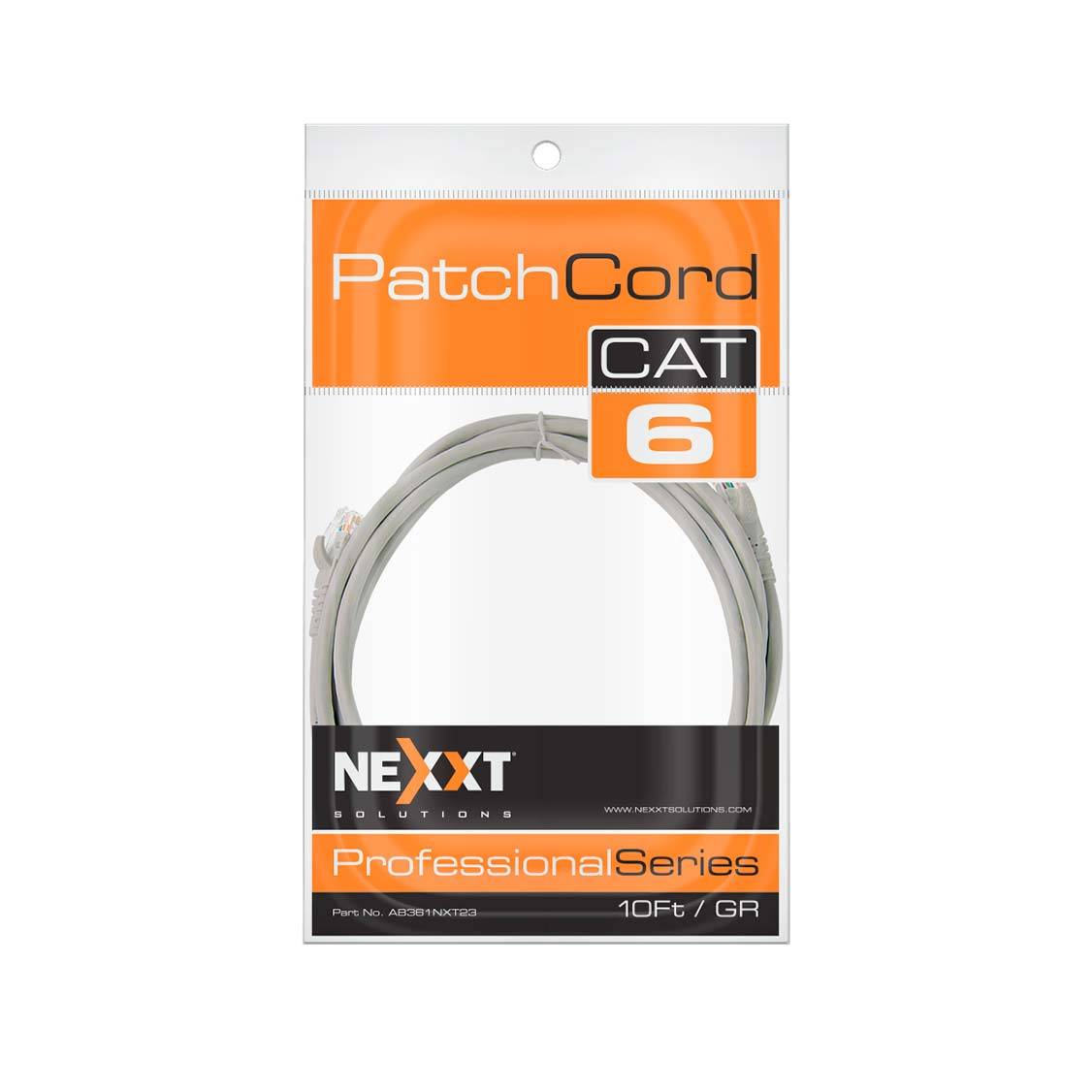 Cable de Parcheo Nexxt AB361NXT23 Cat6 UTP 3 Metros - Gris 24AWG