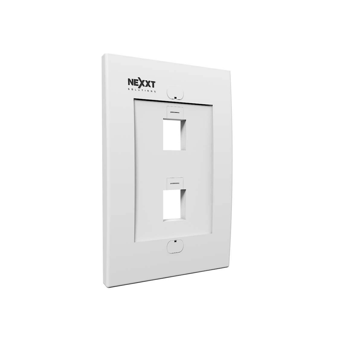 Placa de Pared Nexxt Solutions AW161NXT02 - 2 Puertos Keystone Blanca Imagen principal del producto