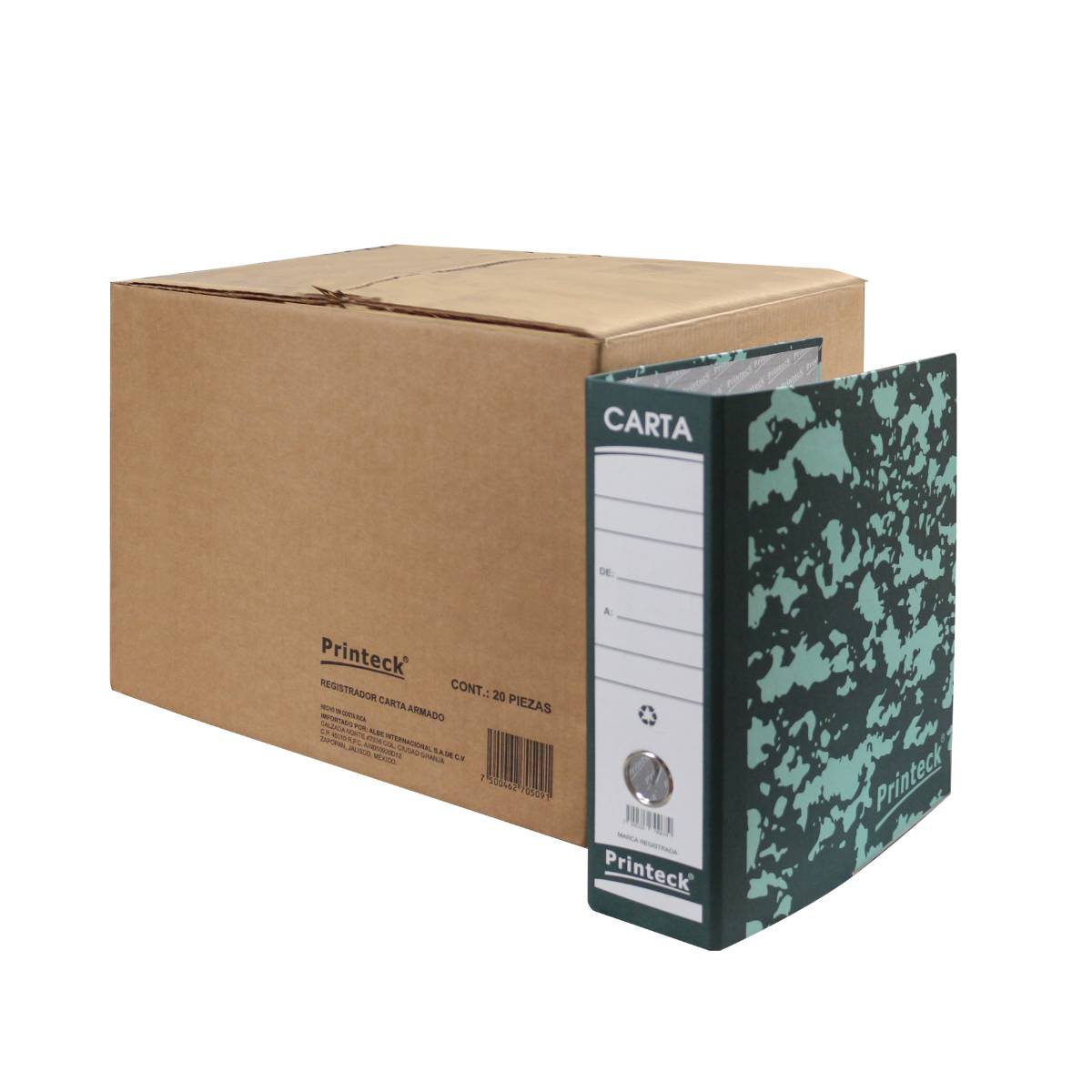 Registrador Carta Nextep 24-001A Verde - 2 Anillos, 700 Hojas
