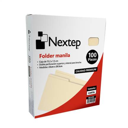 Folder Manila Nextep NE-010 - Pack 100 Piezas Tamaño Carta Económico Imagen principal del producto