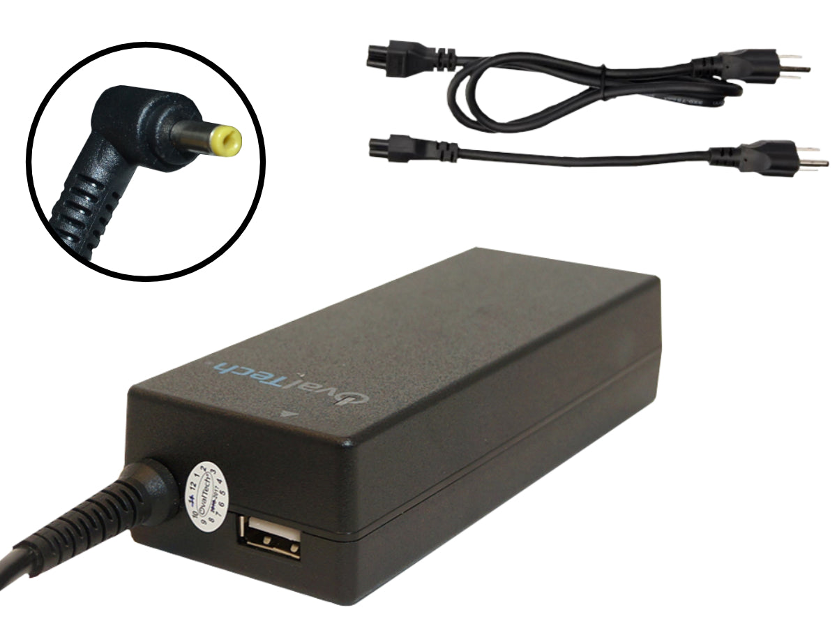 Cargador OVALTECH OTAC-E67 65W para Laptop - 20V/3.25A Conector 4.0x1.7mm