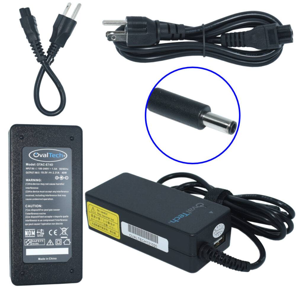 Cargador OVALTECH 45W para Dell XPS 13 - 19.5V 2.31A Conector 4.5x3.0