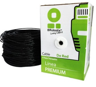 Bobina UTP BROBOTIX 055100 CAT5e 100m - Exterior Doble Forro Negro Imagen principal del producto
