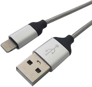 Cable Lightning BROBOTIX 161219 - Carga Rápida, Acero, Gris Imagen principal del producto