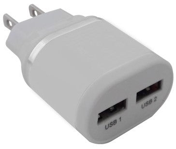 Cargador BROBOTIX 161264B 2 Puertos USB - Blanco, Compacto