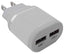 Cargador BROBOTIX 161264B 2 Puertos USB - Blanco, Compacto