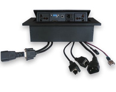 Caja para Mesa Brobotix 005514N Cat 5 - Metal Negro, Organizador de Cables Imagen principal del producto