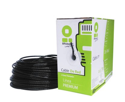 Bobina UTP BROBOTIX 181005 CAT5e 100m - Exterior con Gel, Negro