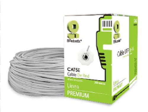 Bobina UTP CAT5e BROBOTIX 308201 - 200 Metros, Interior, Gris