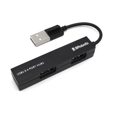 Hub USB BROBOTIX 497677 - 4 Puertos USB 2.0, Compacto Negro Imagen principal del producto