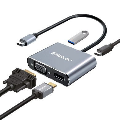 Docking Station USB C Brobotix 6000687 - 4 en 1 HDMI USB VGA Imagen principal del producto
