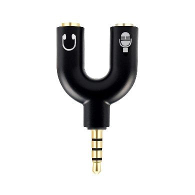 Adaptador Stereo BROBOTIX 181802-2 3.5mm Macho a Dual Hembra - Negro Imagen principal del producto