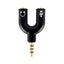 Adaptador Stereo BROBOTIX 181802-2 3.5mm Macho a Dual Hembra - Negro
