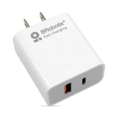 Cargador BROBOTIX 6000502 Dual USB 18W - Carga Rápida USB-C y USB-A Imagen principal del producto