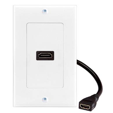 Tapa Faceplate HDMI Brobotix 073307 - 1 Panel, Cable Pigtail, Blanco Imagen principal del producto