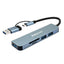Docking Station BROBOTIX 6005453 - 5 en 1 USB-A y USB-C, 3 Puertos USB