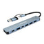 Hub USB BROBOTIX 6005446 - 7 en 1, 5 USB y 2 Tipo C