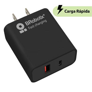 Cargador Brobotix 6006658 Dual USB 18W - Tipo A y Tipo C, Carga Rápida Imagen principal del producto