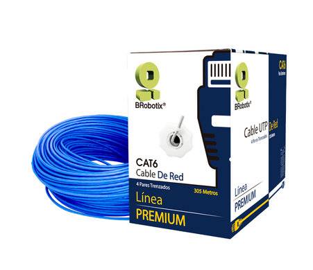 Bobina UTP CAT6 305m BROBOTIX 6006795 - Interior, Azul, CCA, Despachador Imagen principal del producto