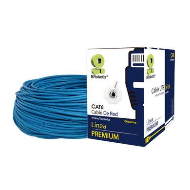 Bobina UTP CAT6 BROBOTIX 6006771 - 100m Interior Azul CCA