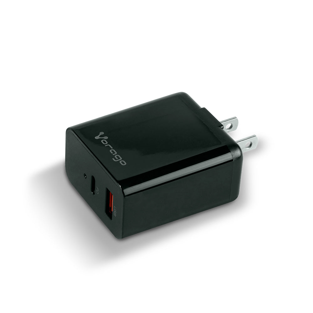 Cargador Vorago AU-350 20W - Quick Charge 3.0 USB-A y Tipo C Negro Imagen principal del producto