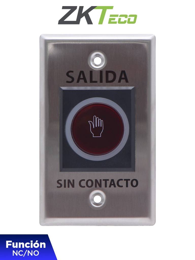 Botón de Salida sin Contacto ZK TECO TLEB102 - Acero Inoxidable, LED, 12VCC Imagen principal del producto
