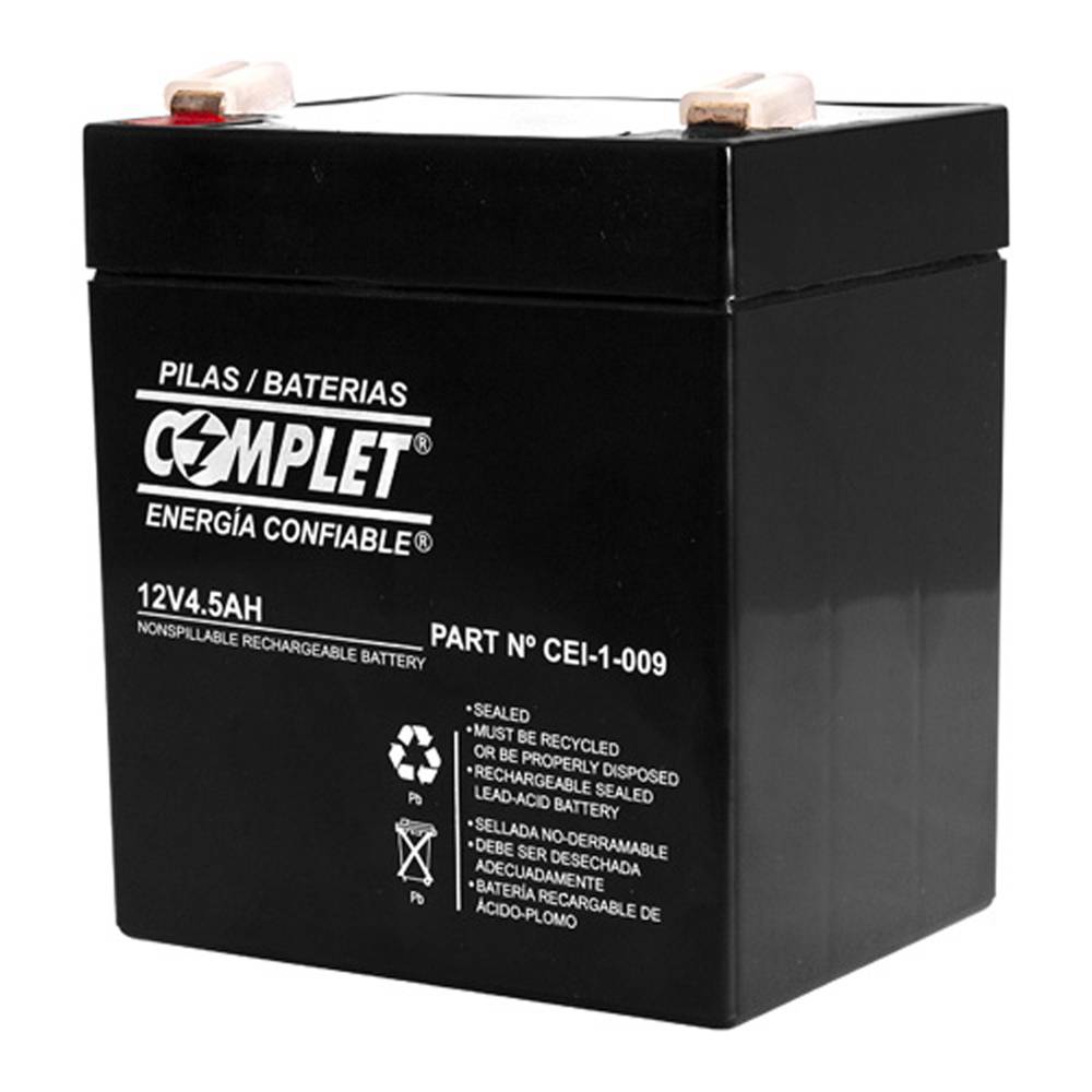 Batería Plomo Ácido COMPLET 12V 4.5 Ah - Modelo CEI-1-009 Imagen principal del producto