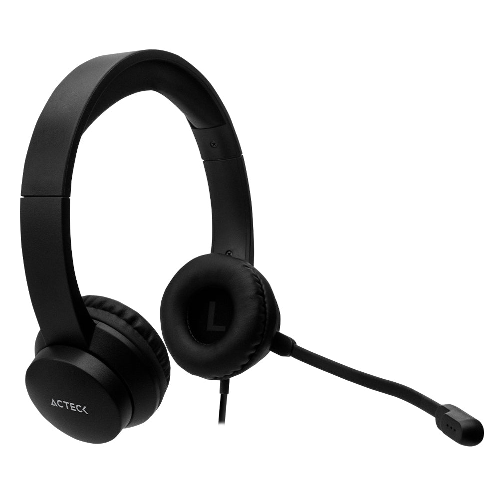 Headset ACTECK SF10 Estéreo USB Alámbrico - Micrófono Ajustable Windows/Linux/Mac