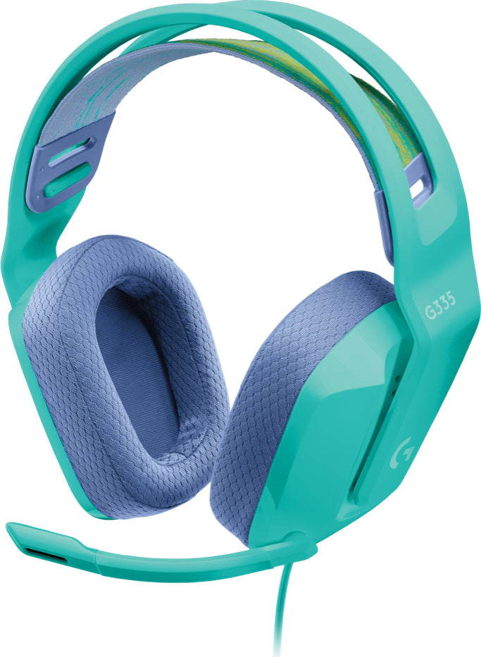 Diadema Logitech G335 Gaming - Sonido Envolvente, Micrófono Removible, Menta